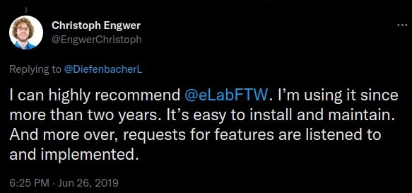 A tweet from Christoph Engwer